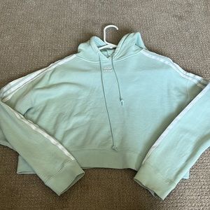 Teal adidas cropped hoodie